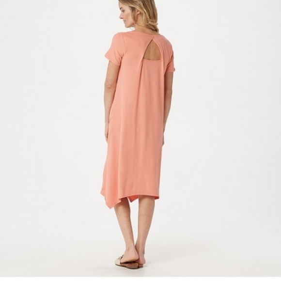 Cuddl Duds Flexwear Petite Handkerchief Hem Dress - Picture 2 of 3